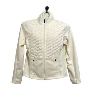 Xersion cream colored light athletic puffer jacket